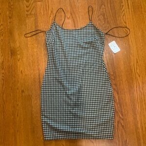 Black and White Checkered Mini Dress - Spaghetti Straps- New with Tags